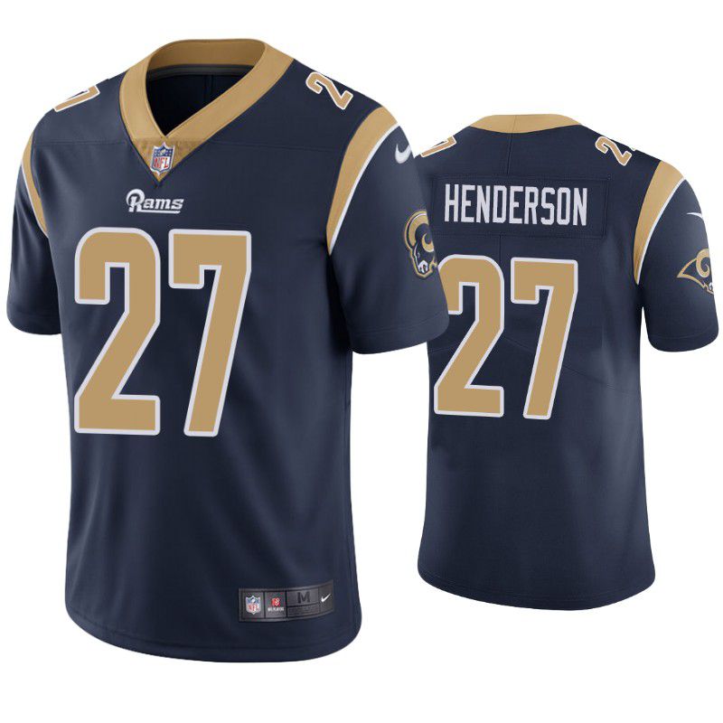 Men Los Angeles Rams 27 Darrell Henderson Nike Navy Limited NFL Jersey